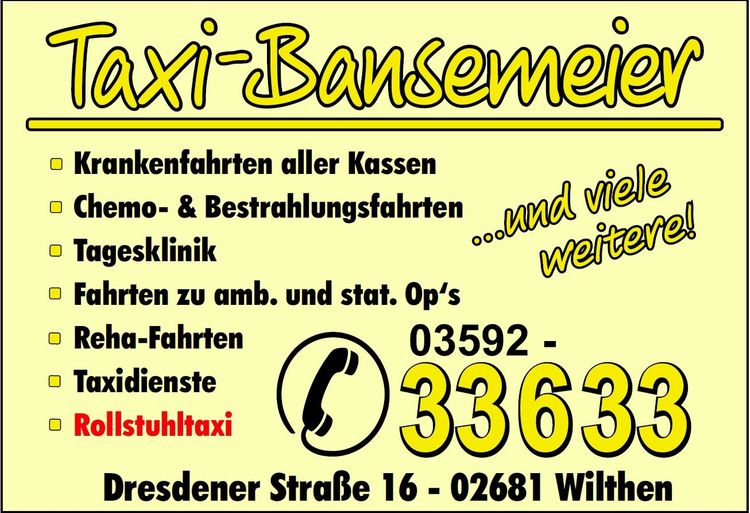 Taxi Bansemeier in Wilthen